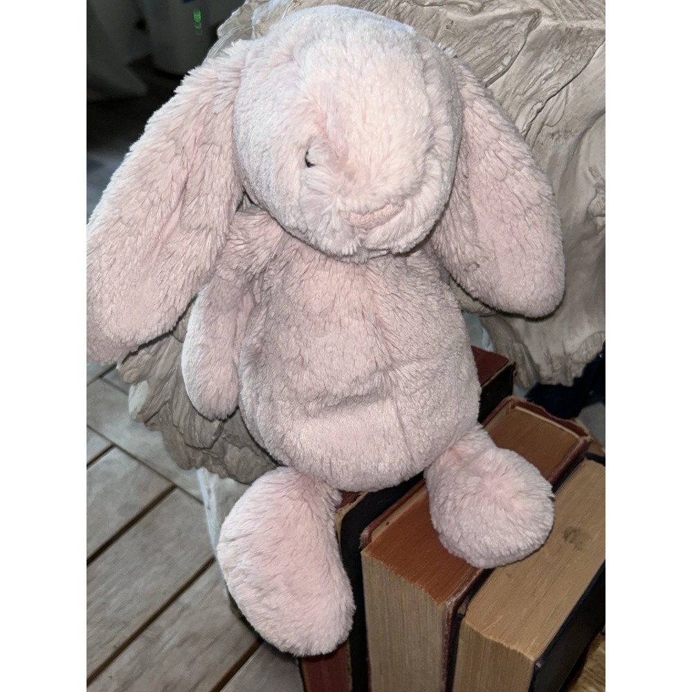 Jellycat Medium Blush Bashful Bunny 12" Plush Peachy Light Pink Rabbit Stuffed